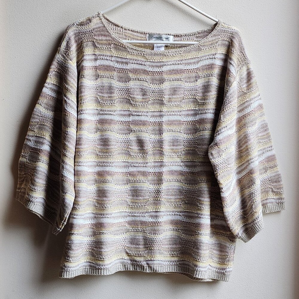 Coldwater Creek Neutral Tone Striped Sweater